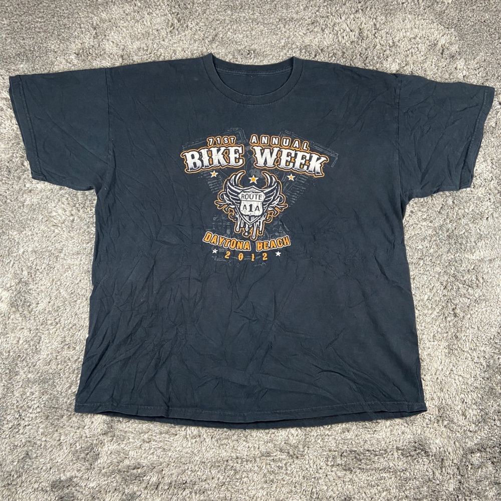 Vintage‎ Daytona Beach Bike Week Shirt Mens XL Black Motorcycle 71st Tee 2012
